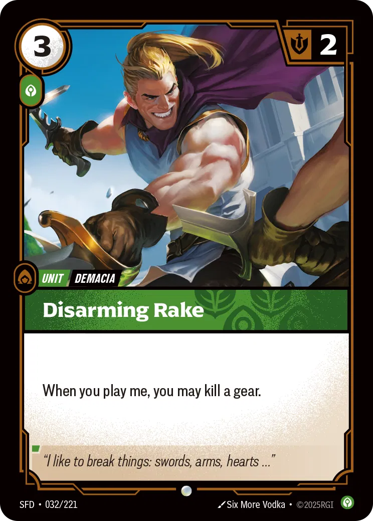 Disarming Rake - SFD-032 - Spiritforged - Riftbound card