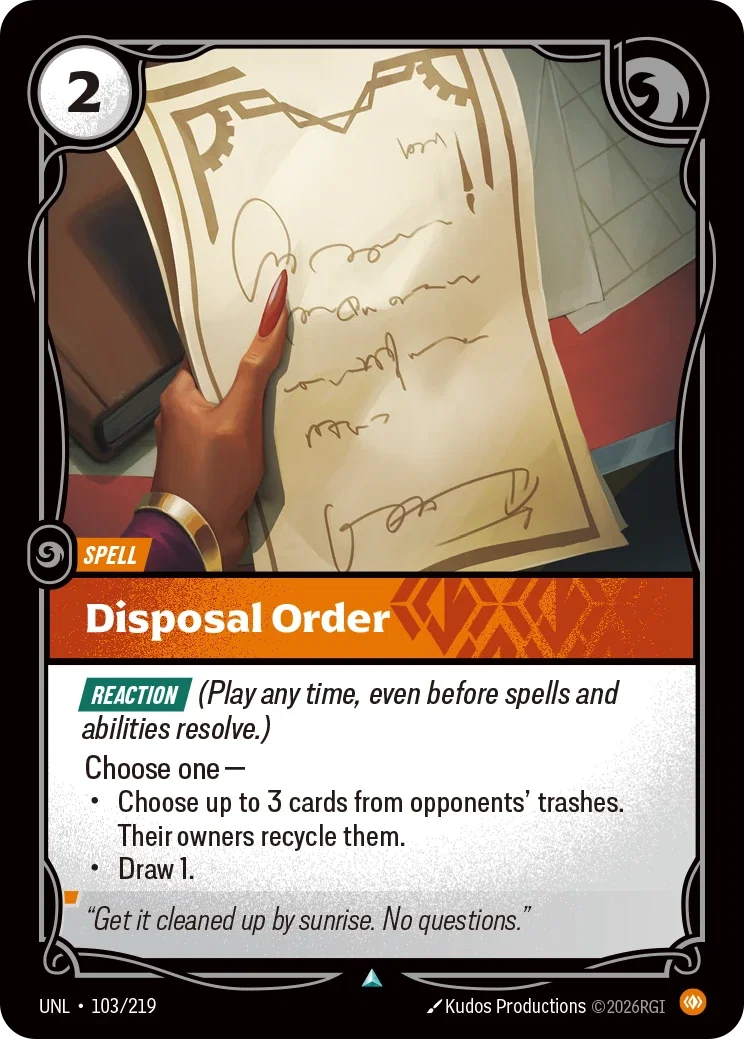 Disposal Order - UNL-103 - Unleashed - Riftbound card