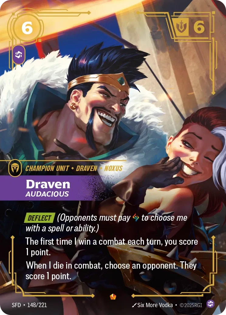 Draven, Audacious - SFD-148 - Spiritforged - Riftbound card