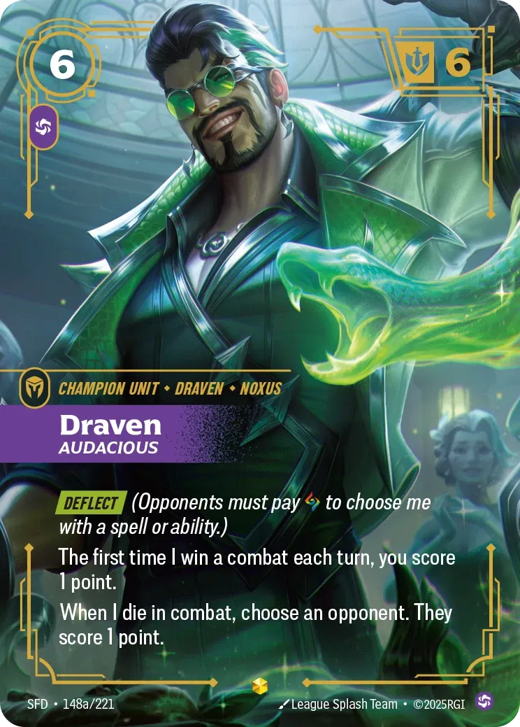 Draven, Audacious - SFD-148a - Spiritforged - Riftbound card