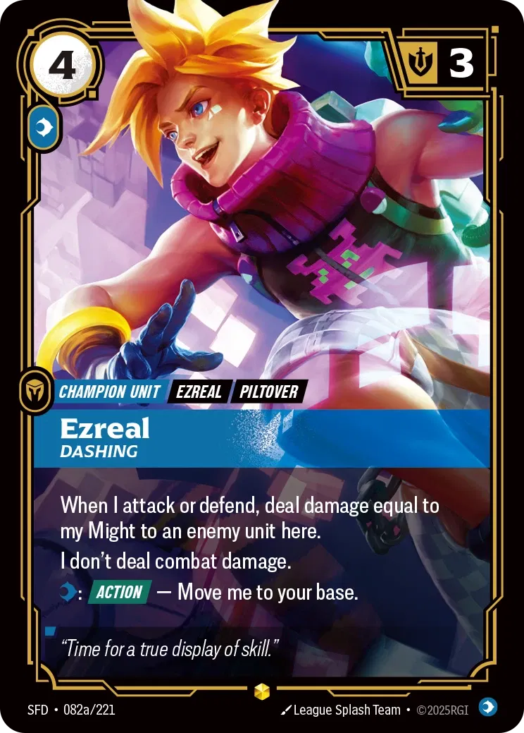 Ezreal, Dashing - SFD-082a - Spiritforged - Riftbound card