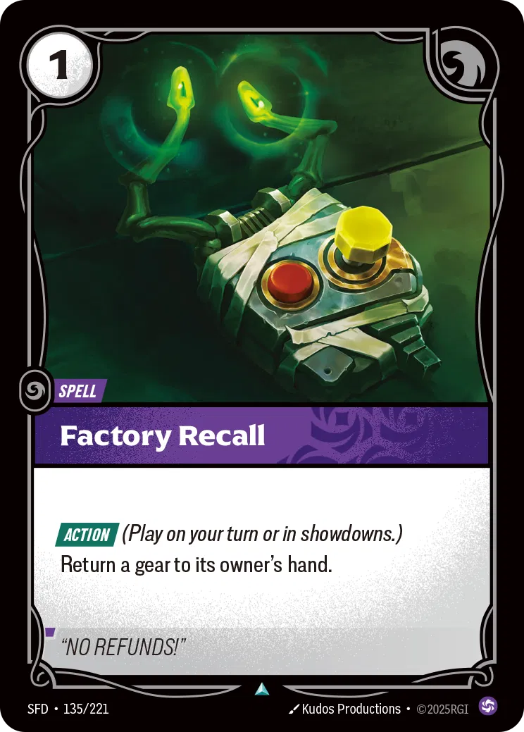 Factory Recall - SFD-135 - Spiritforged - Riftbound card