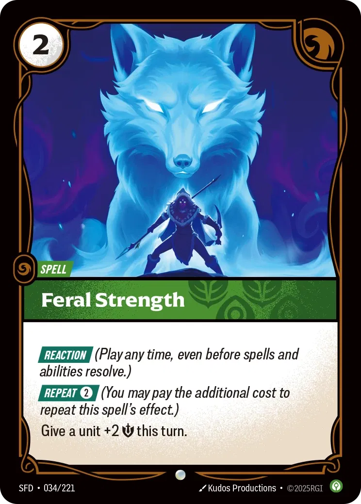 Feral Strength - SFD-034 - Spiritforged - Riftbound card