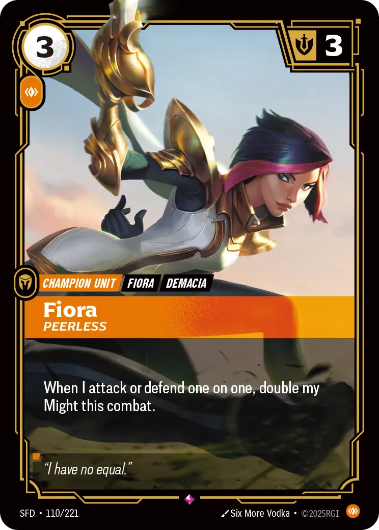 Fiora, Peerless - SFD-110 - Spiritforged - Riftbound card