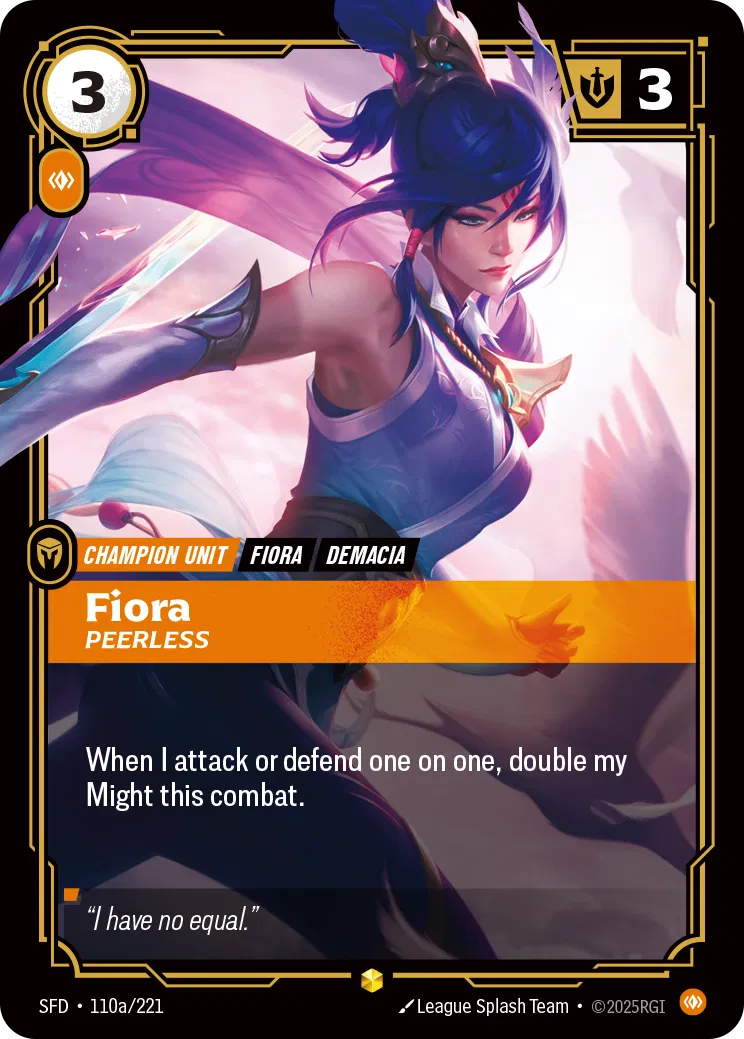 Fiora, Peerless - SFD-110a - Spiritforged - Riftbound card