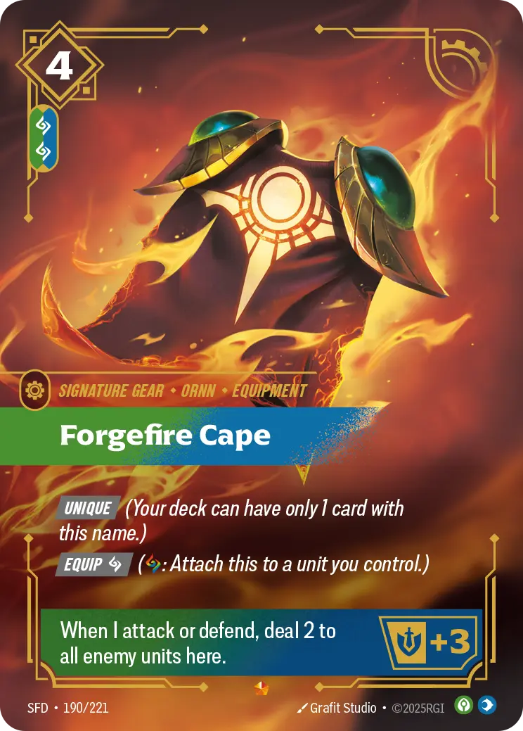 Forgefire Cape - SFD-190 - Spiritforged - Riftbound card