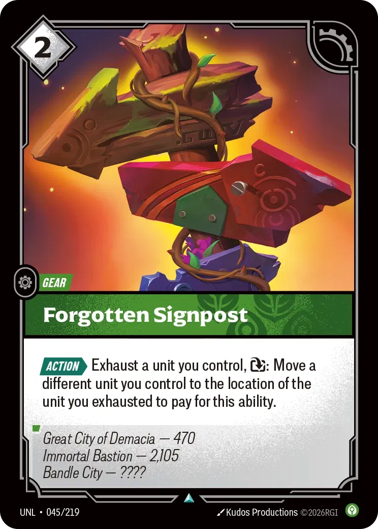 Forgotten Signpost - UNL-045 - Unleashed - Riftbound card