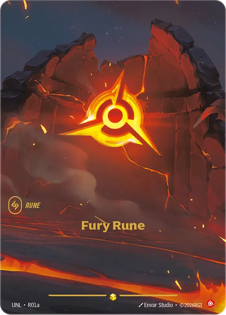 Fury Rune - UNL-R01a - Unleashed - Riftbound card