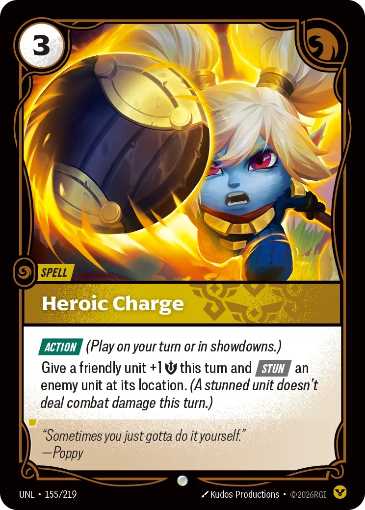 Heroic Charge - UNL-155 - Unleashed - Riftbound card