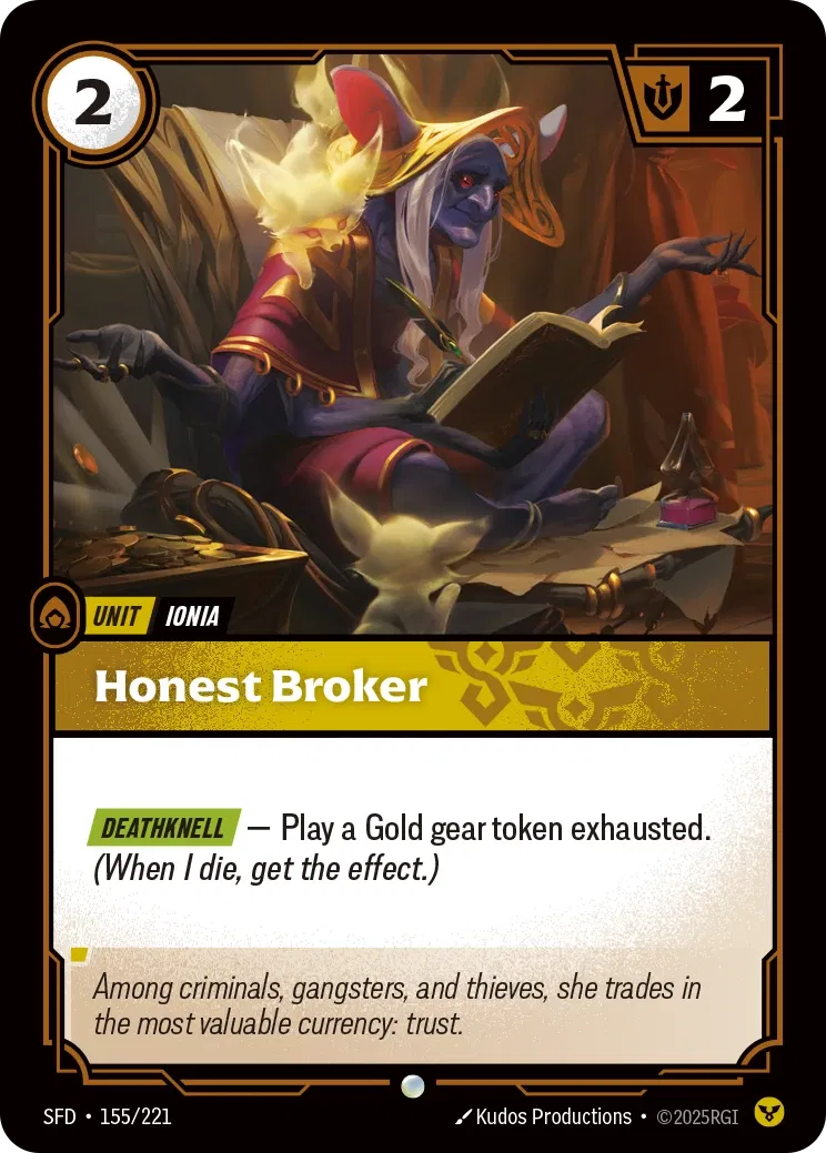 Honest Broker - SFD-155 - Spiritforged - Riftbound card