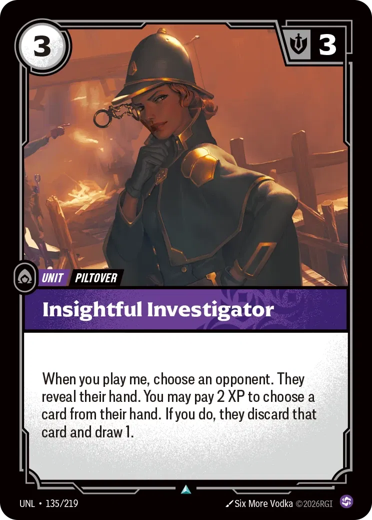Insightful Investigator - UNL-135 - Unleashed - Riftbound card