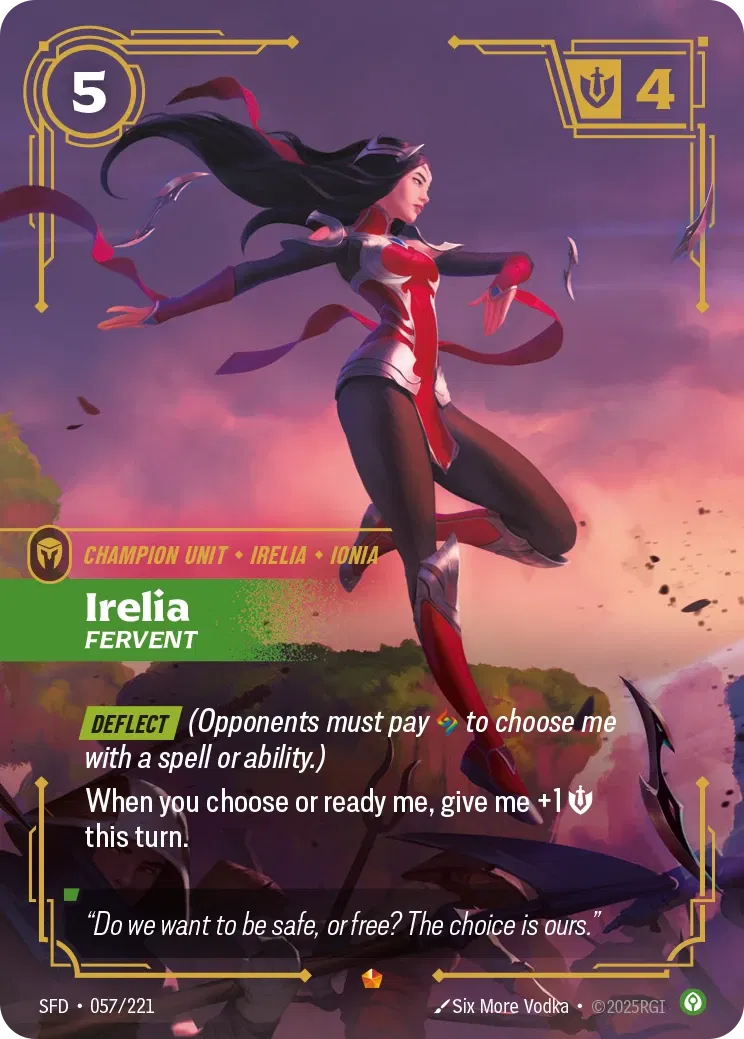 Irelia, Fervent - SFD-057 - Spiritforged - Riftbound card