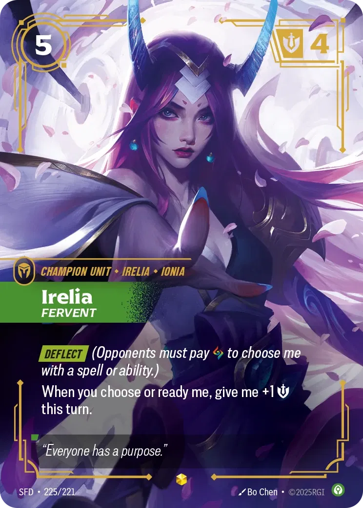 Irelia, Fervent - SFD-225 - Spiritforged - Riftbound card