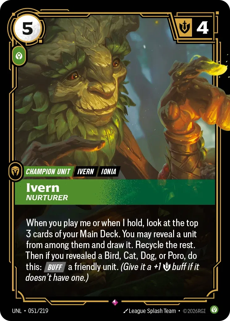 Ivern, Nurturer - UNL-051 - Unleashed - Riftbound card