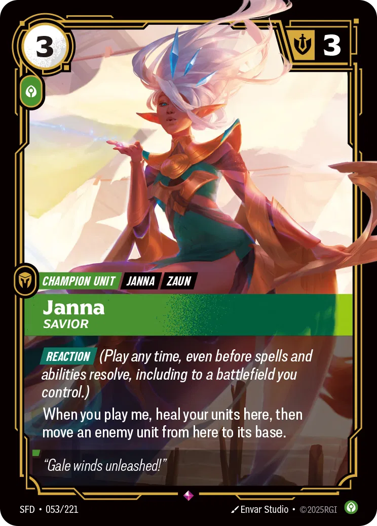 Janna, Savior - SFD-053 - Spiritforged - Riftbound card
