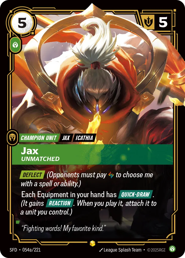 Jax, Unmatched - SFD-054a - Spiritforged - Riftbound card