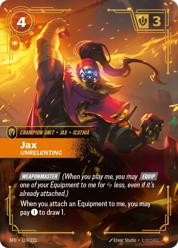 Jax Unrelenting - SFD-119 - Spiritforged - Riftbound card