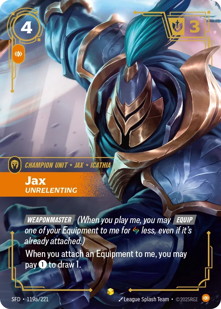 Jax Unrelenting - SFD-119a - Spiritforged - Riftbound card