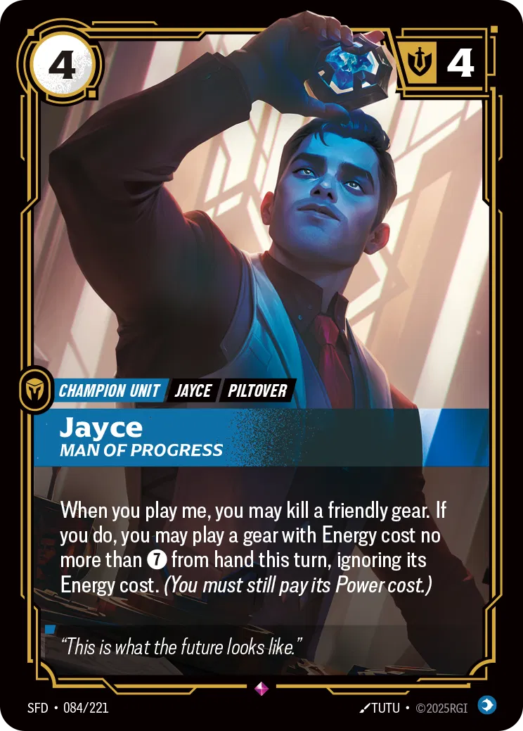 Jayce, Man of Progress - SFD-084 - Spiritforged - Riftbound card