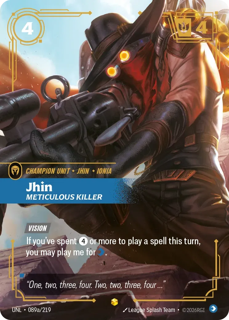Jhin, Meticulous Killer - UNL-089a - Unleashed - Riftbound card