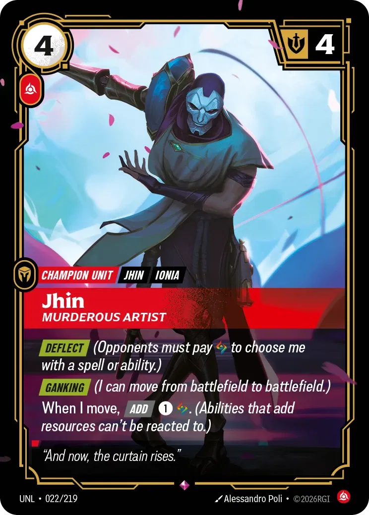 Jhin, Murderous Artist - UNL-022 - Unleashed - Riftbound card