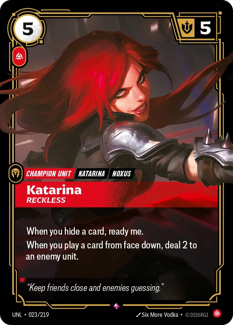 Katarina, Reckless - UNL-023 - Unleashed - Riftbound card