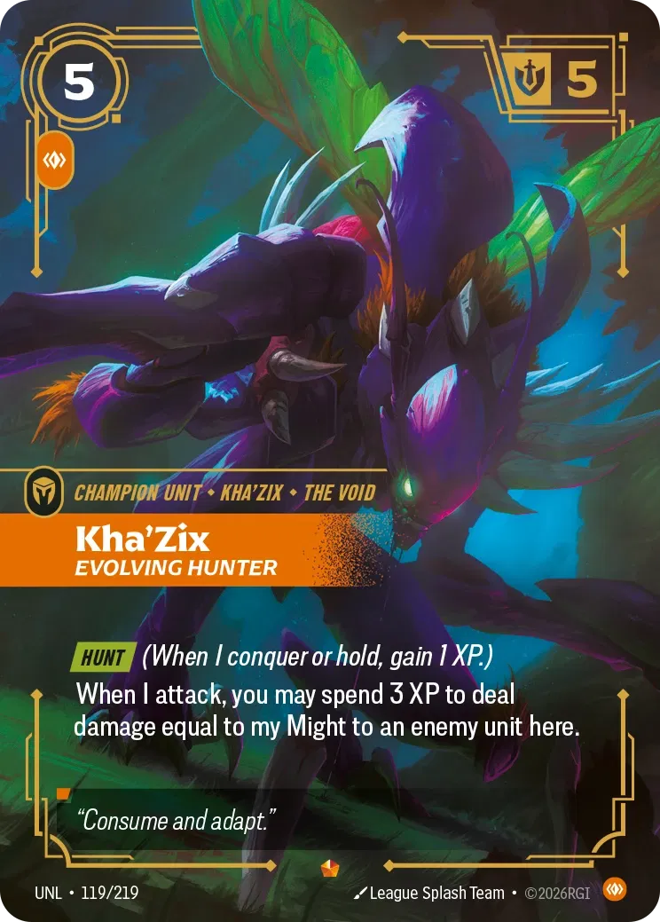 Kha’Zix, Evolving Hunter - UNL-119 - Unleashed - Riftbound card
