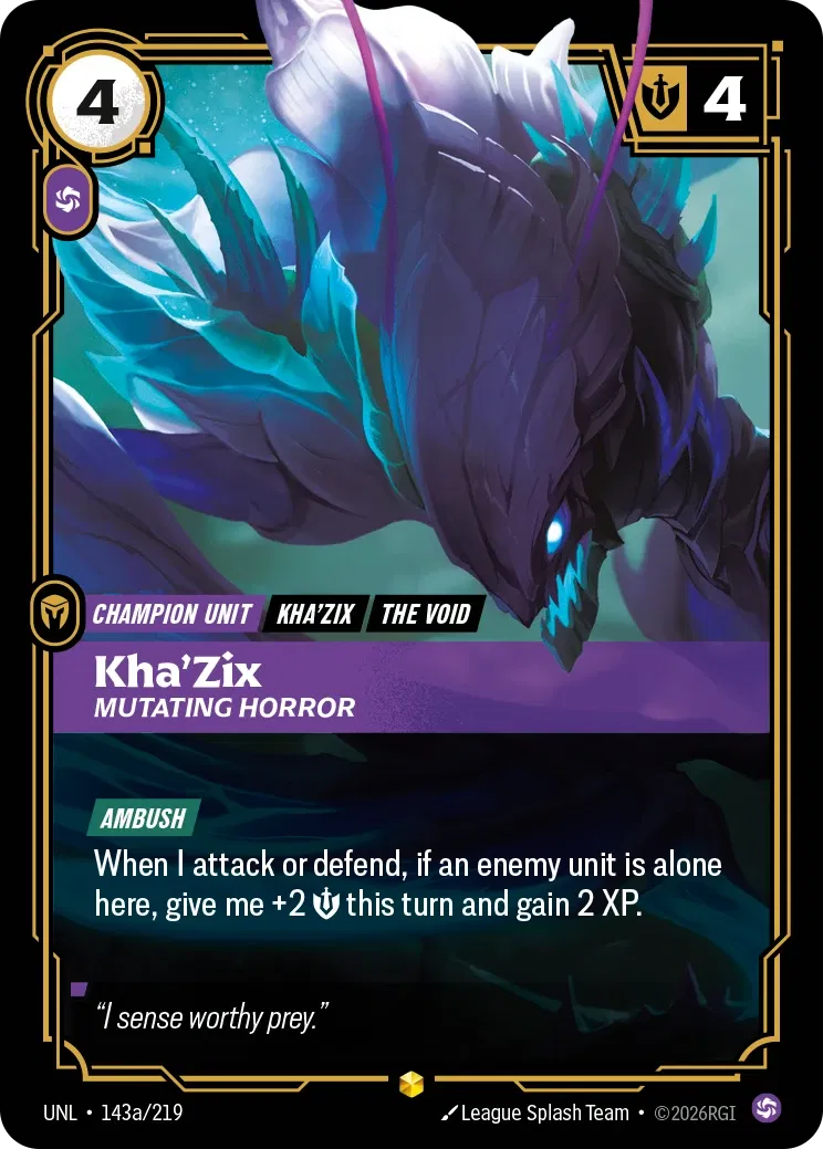 Kha’Zix, Mutating Horror - UNL-143a - Unleashed - Riftbound card
