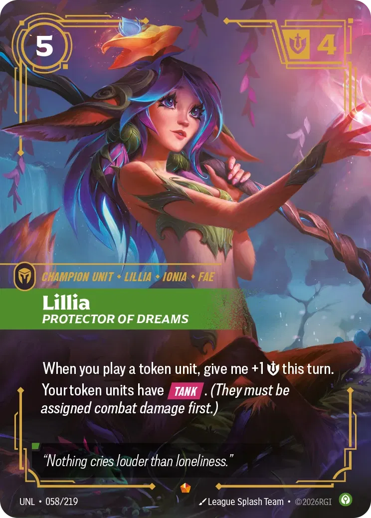 Lillia, Protector of Dreams - UNL-058 - Unleashed - Riftbound card