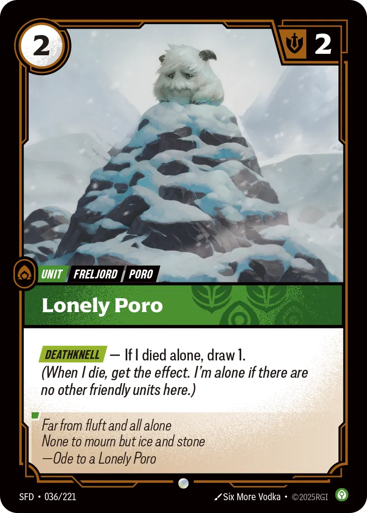 Lonely Poro - SFD-036 - Spiritforged - Riftbound card