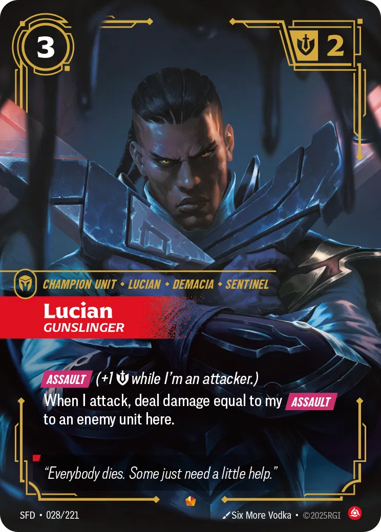 Lucian, Gunslinger - SFD-028 - Spiritforged - Riftbound card
