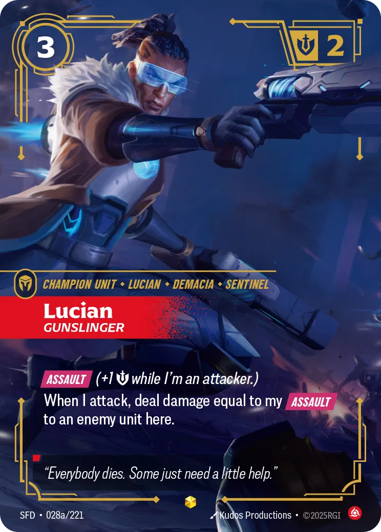 Lucian, Gunslinger - SFD-028a - Spiritforged - Riftbound card