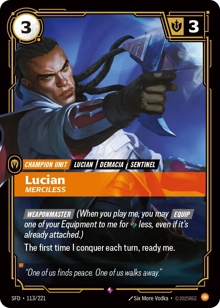Lucian Merciless - SFD-113 - Spiritforged - Riftbound card