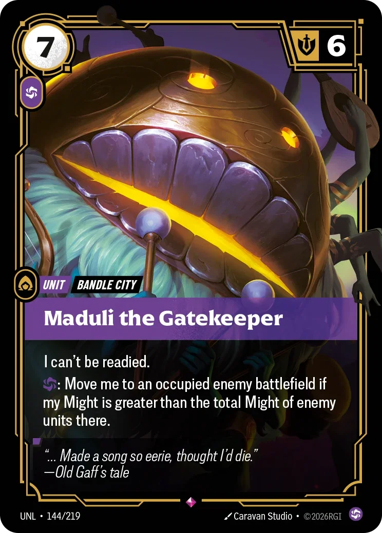 Maduli the Gatekeeper - UNL-144 - Unleashed - Riftbound card