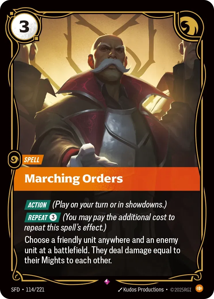 Marching Orders - SFD-114 - Spiritforged - Riftbound card