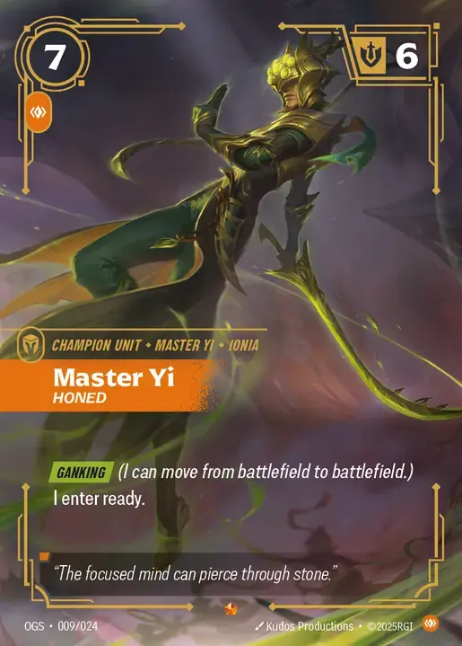 Master Yi Honed - OGS-009 - Proving Grounds - Riftbound card