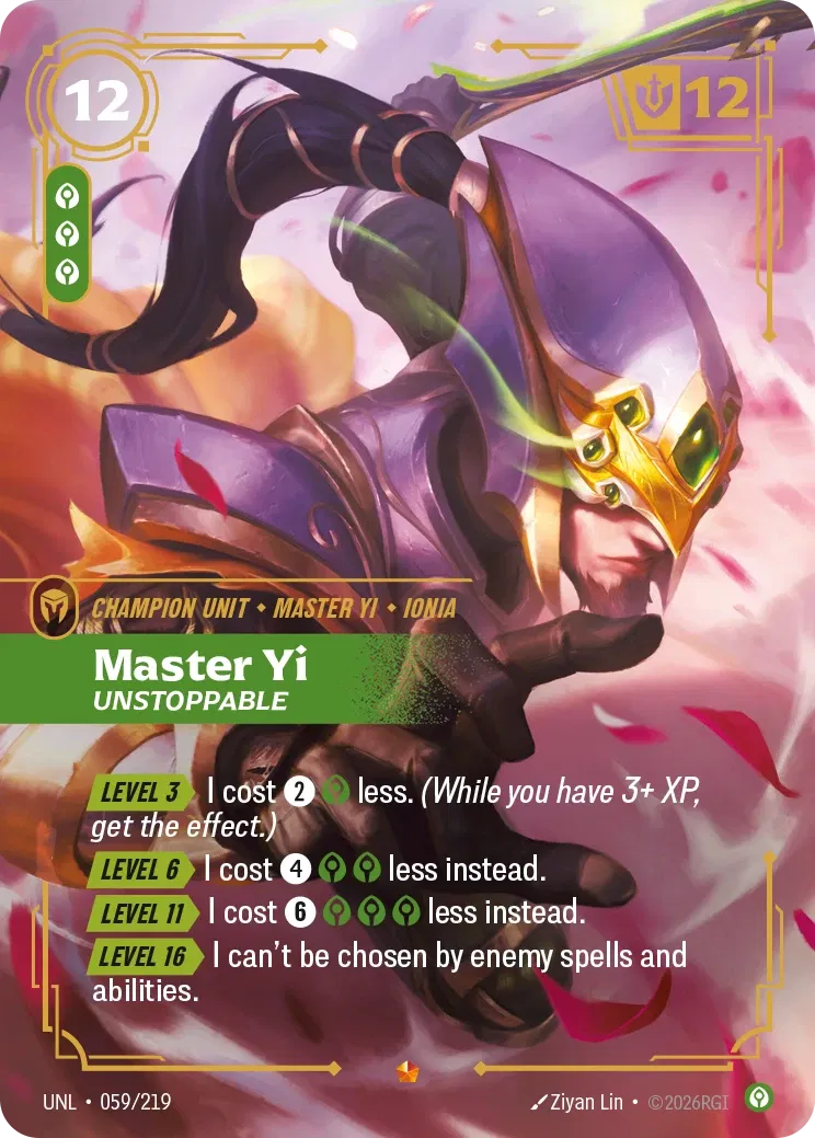Master Yi, Unstoppable - UNL-059 - Unleashed - Riftbound card