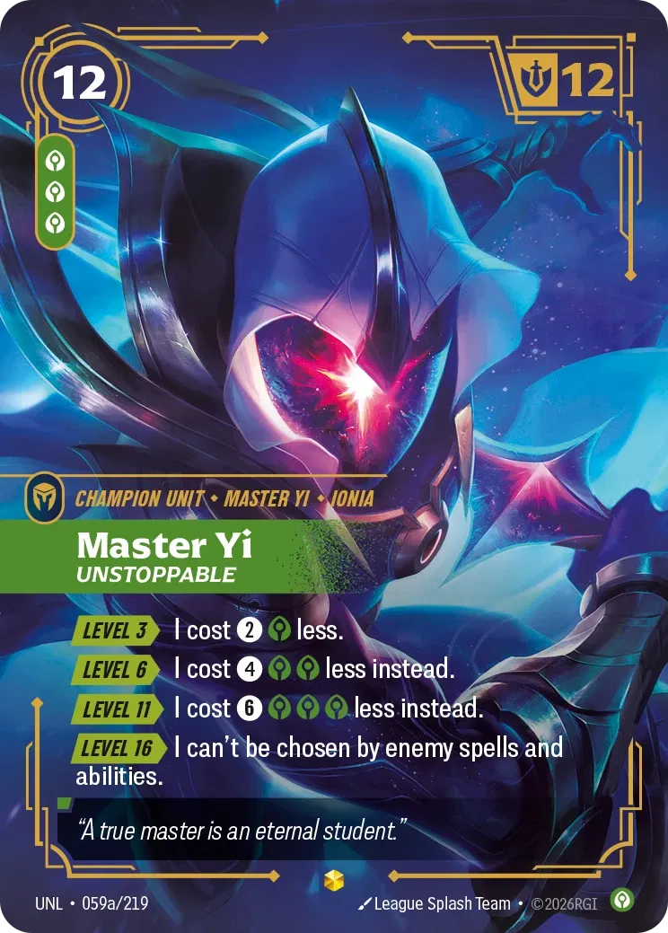 Master Yi, Unstoppable - UNL-059a - Unleashed - Riftbound card