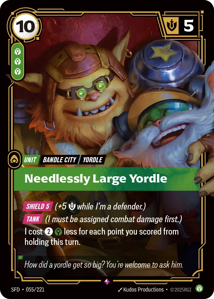 Needlessly Large Yordle - SFD-055 - Spiritforged - Riftbound card