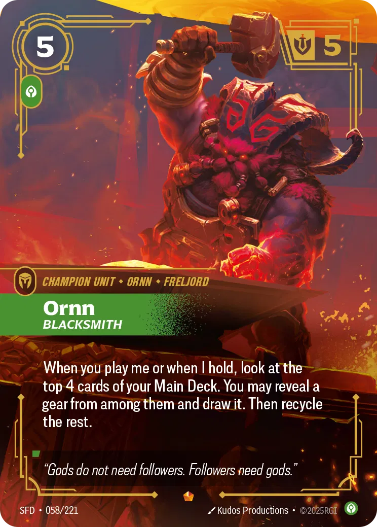 Ornn, Blacksmith - SFD-058 - Spiritforged - Riftbound card