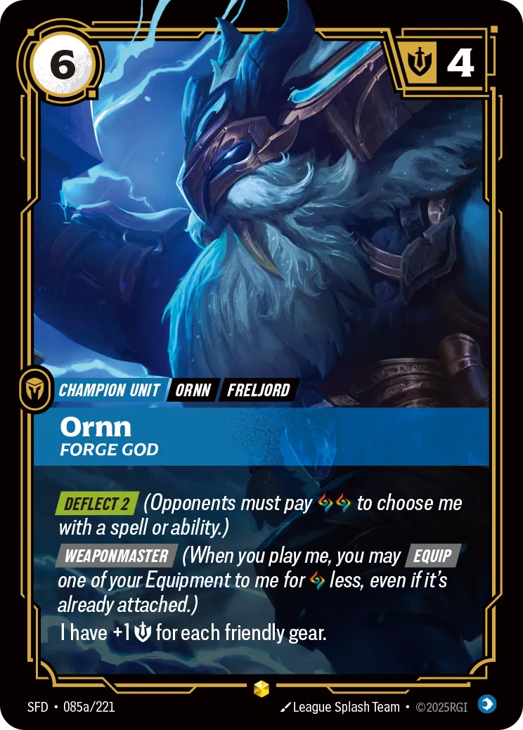 Ornn, Forge God - SFD-085a - Spiritforged - Riftbound card