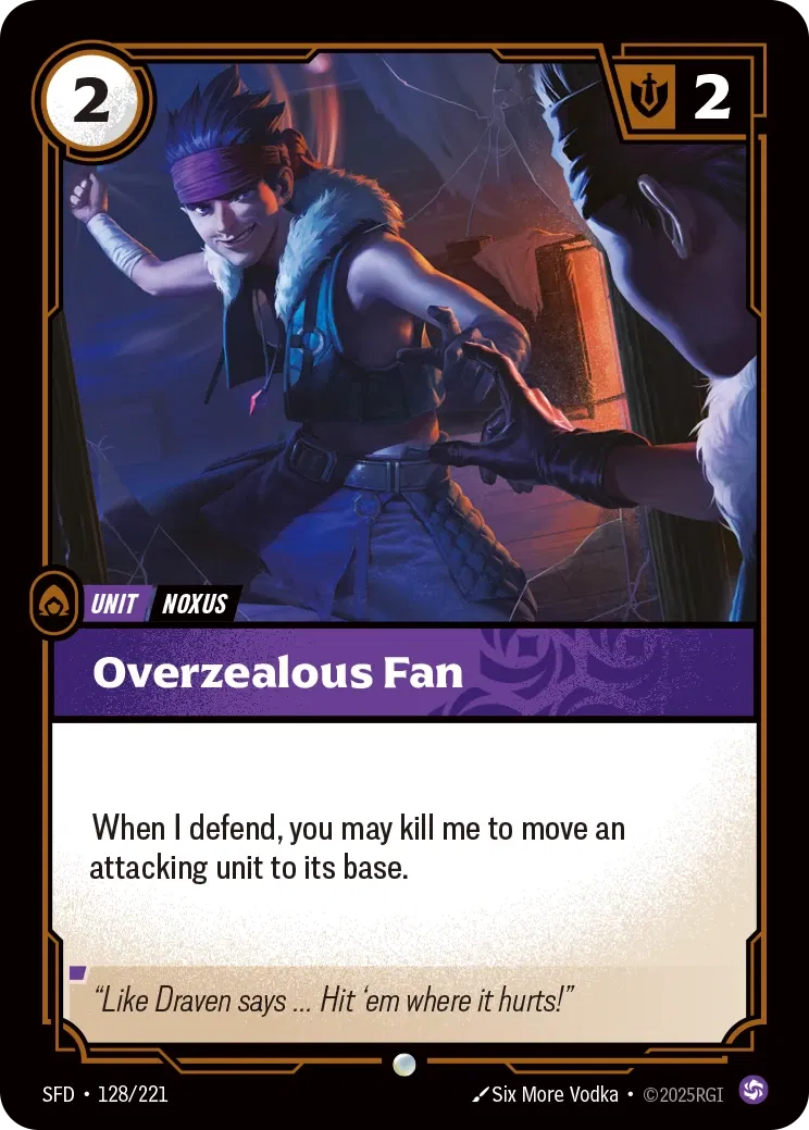 Overzealous Fan - SFD-128 - Spiritforged - Riftbound card