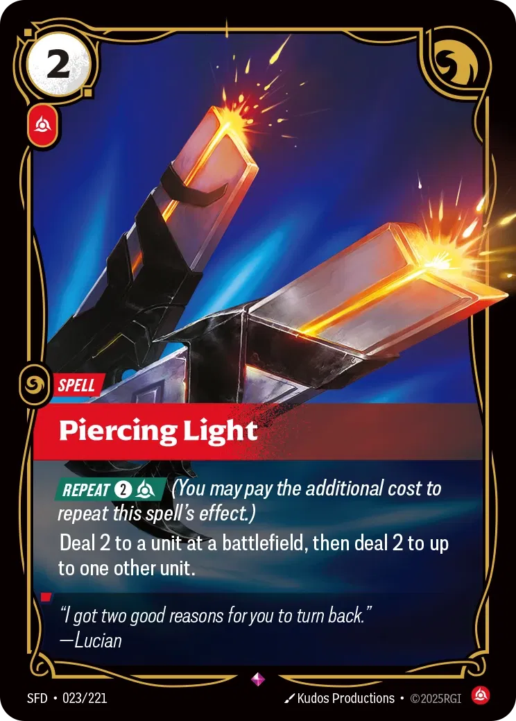 Piercing Light - SFD-023 - Spiritforged - Riftbound card