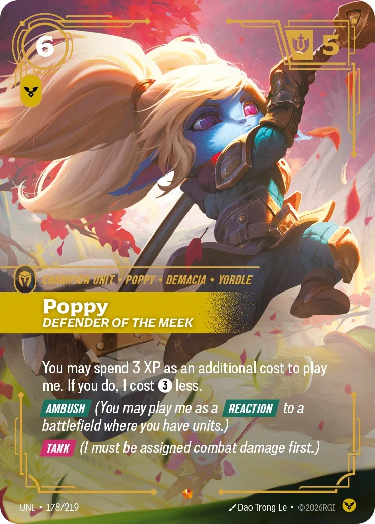 Poppy, Defender of the Meek - UNL-178 - Unleashed - Riftbound card