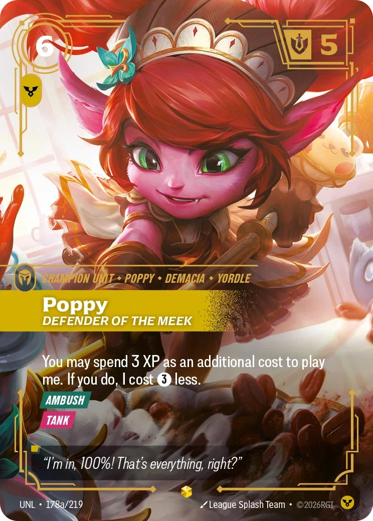Poppy, Defender of the Meek - UNL-178a - Unleashed - Riftbound card