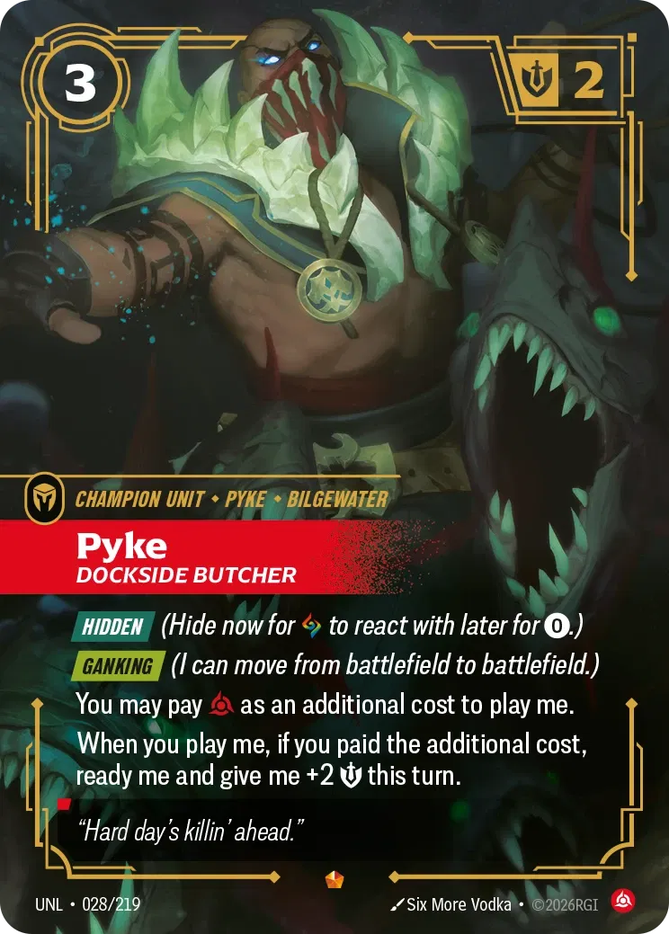 Pyke, Dockside Butcher - UNL-028 - Unleashed - Riftbound card