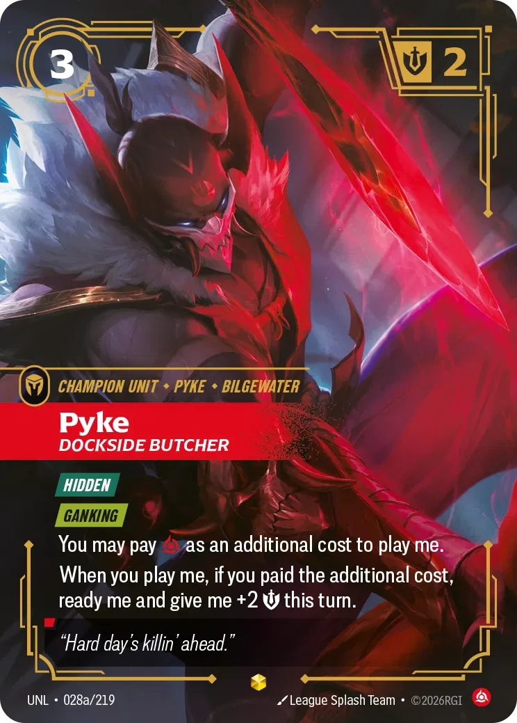 Pyke, Dockside Butcher - UNL-028a - Unleashed - Riftbound card