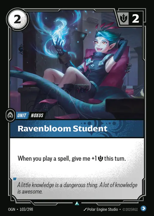 Ravenbloom Student - OGN-103 - Origins - Riftbound card