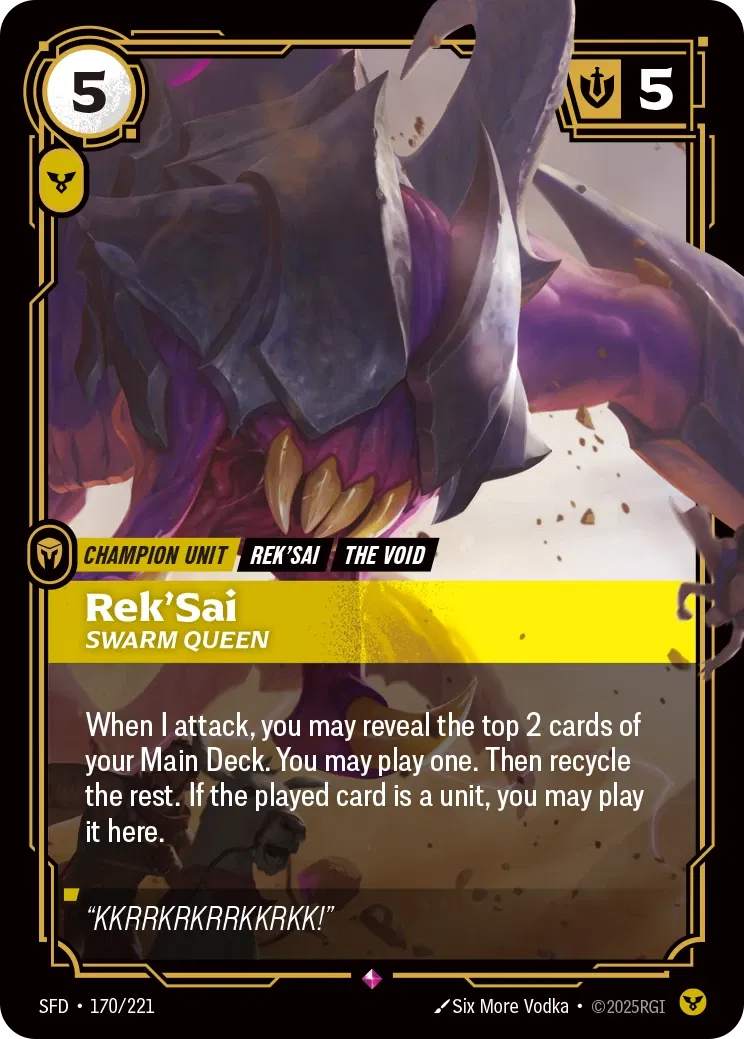 Rek’Sai, Swarm Queen - SFD-170 - Spiritforged - Riftbound card