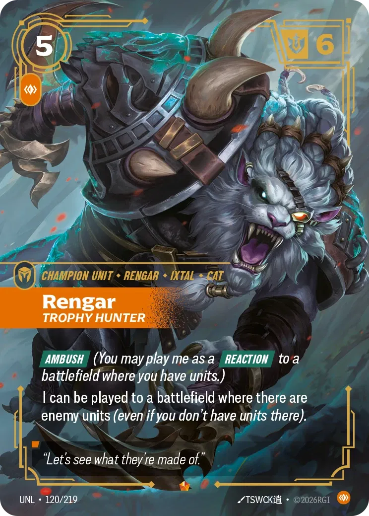 Rengar, Trophy Hunter - UNL-120 - Unleashed - Riftbound card